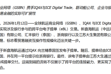银行拥抱电子提单互操作性，泰中两国完成跨境平台实时贸易金融交易